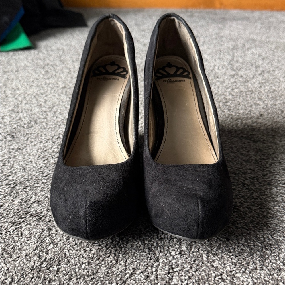 Fergalicious Black Suede Wedges